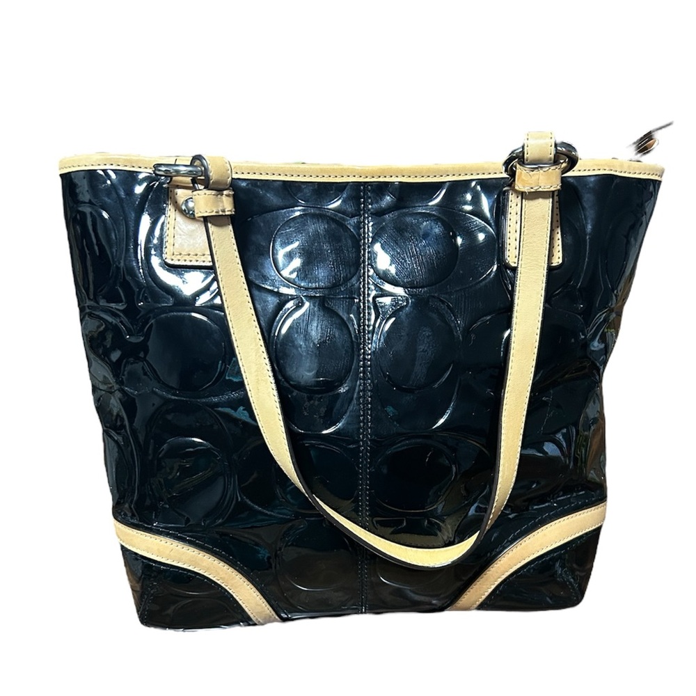 COACH Patent Leather Monogram Peyton Embossed Tote EUC - Picture 2 of 10